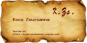 Kocs Zsuzsanna névjegykártya